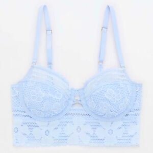 Aerie Show Off Beachside Lace Unlined Bra in Eyelet Blue